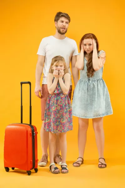 Stressed Family going on vacation